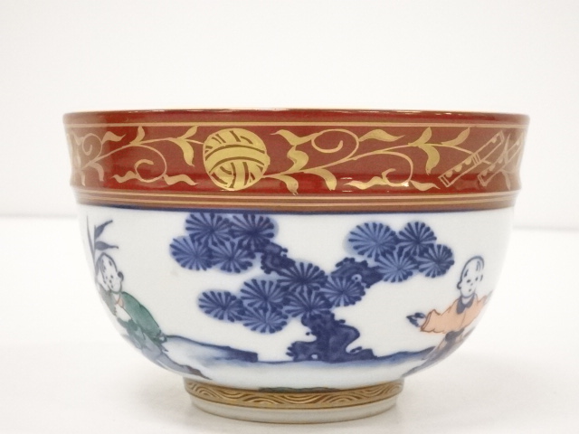 道具 ] - 道具 京焼 桃山窯造 金襴手色絵唐子図茶碗（共箱） | ネット